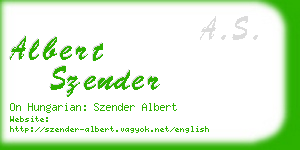 albert szender business card